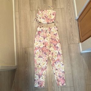Two piece floral pant set
